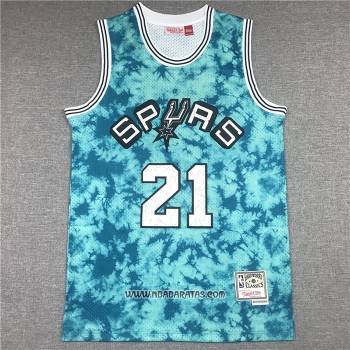 Camiseta San Antonio Spurs Tim Duncan #21 Galaxy Verde